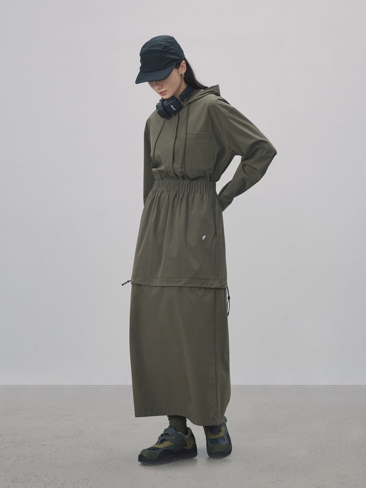 Drawstring A-Line Casual Long-Skirt