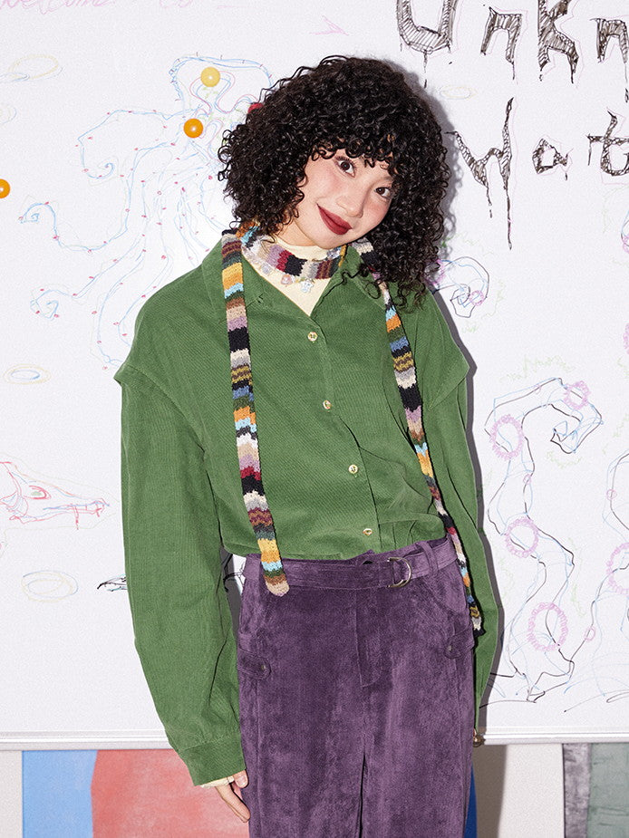 Corduroy Plain Simple Oversize Causal Shirt