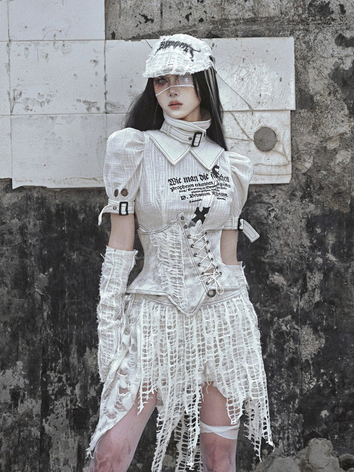 고딕 레이스 업 레이스 빈티지 스타 Nichi Bustier