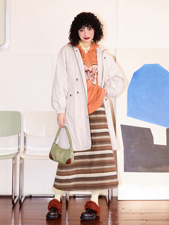 Cotton Draw String Casual Sinkey Long Coat