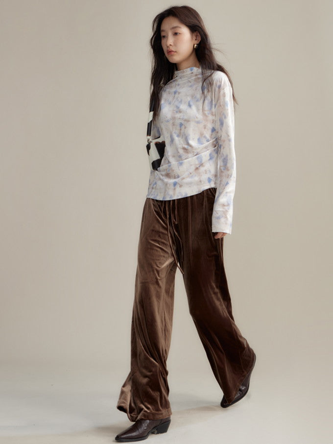 Samt Pale Retro Drape Spring Cutsew & Long-Rocke