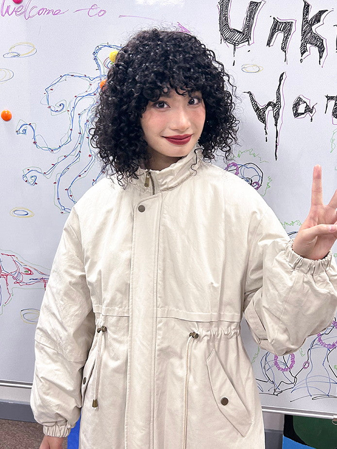Cotton Draw String Casual Sinkey Long Coat