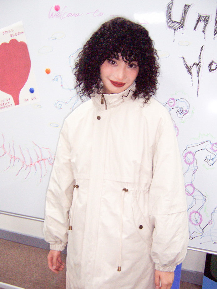 Cotton Draw String Casual Sinkey Long Coat
