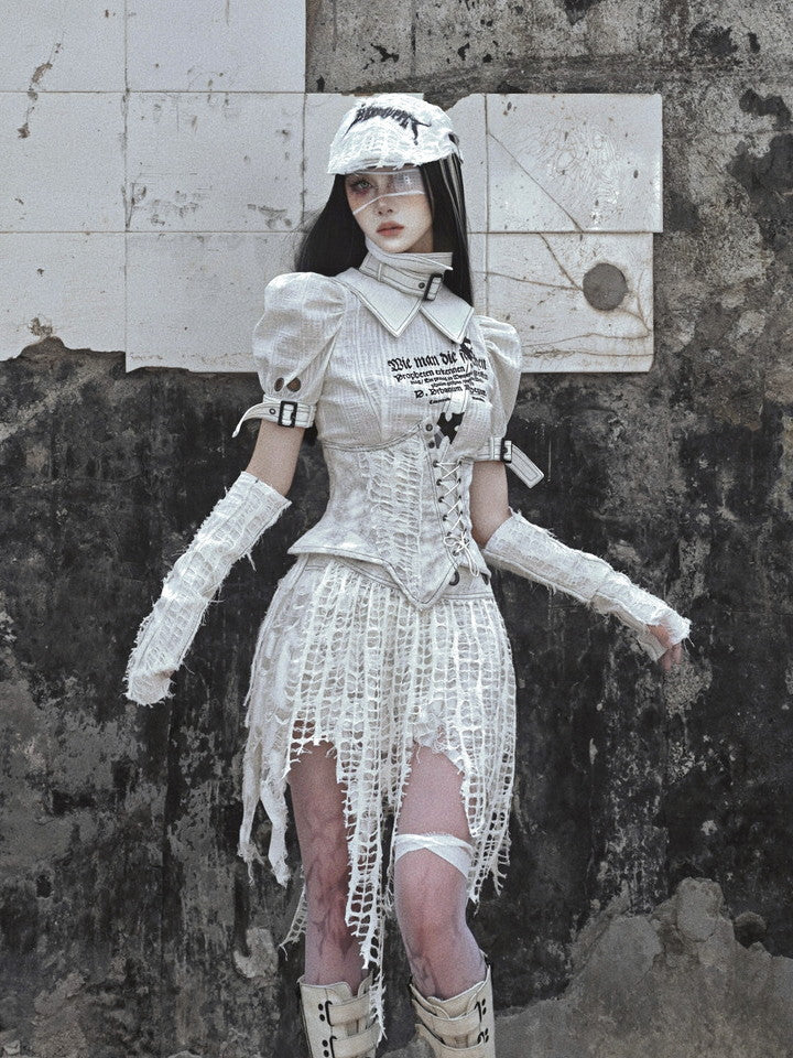 고딕 레이스 업 레이스 빈티지 스타 Nichi Bustier