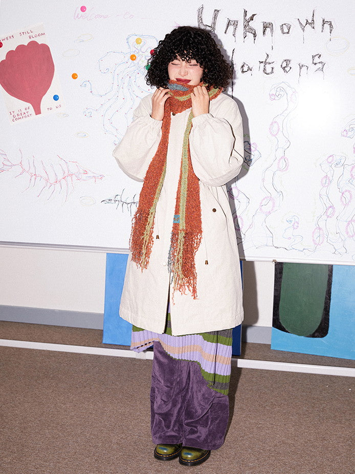 Cotton Draw String Casual Sinkey Long Coat