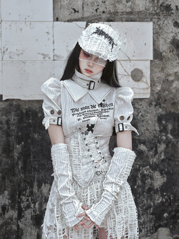 고딕 레이스 업 레이스 빈티지 스타 Nichi Bustier