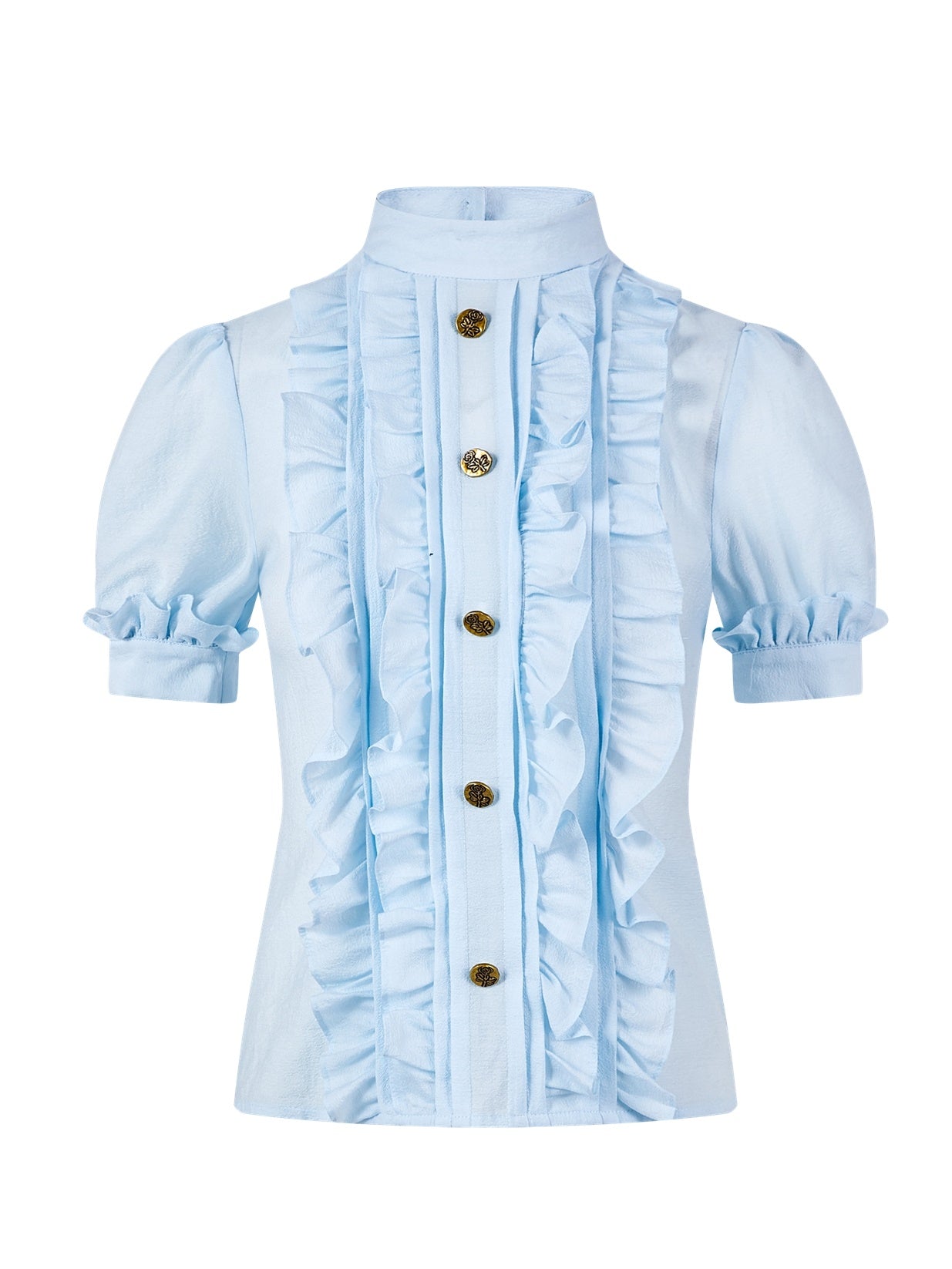 Frill Classy Retro Chic Blouse & Short-Pants
