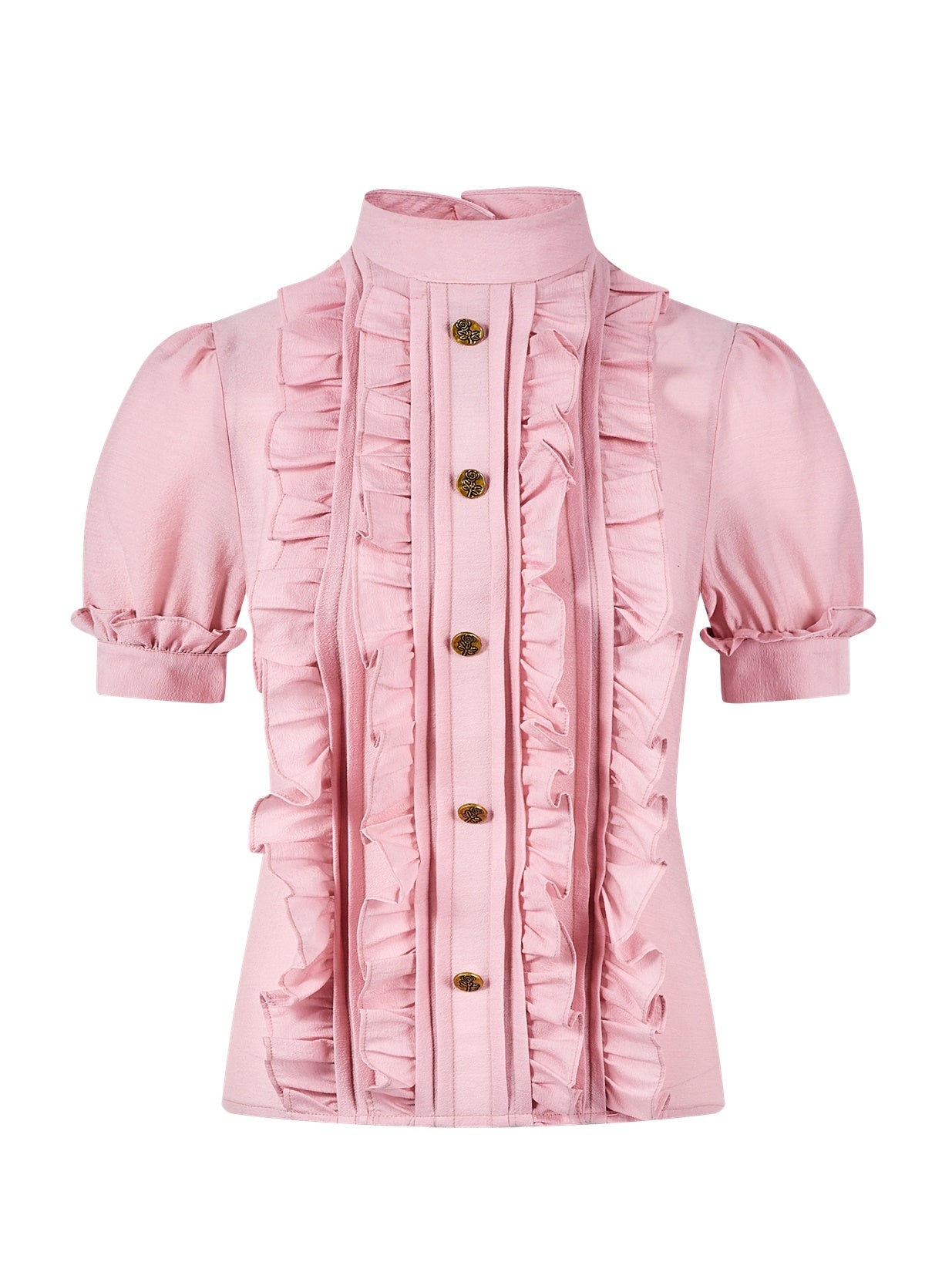 Frill Classy Retro Chic Blouse & Short-Pants