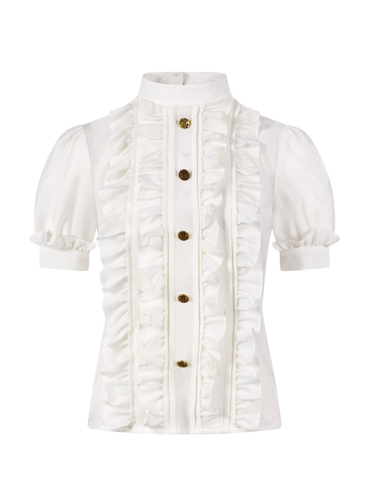 Frill Classy Retro Chic Blouse & Short-Pants