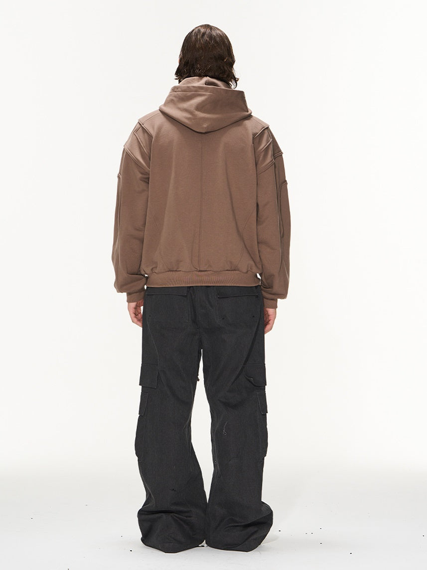 Double-Zip Hoodie Oversize Casual
