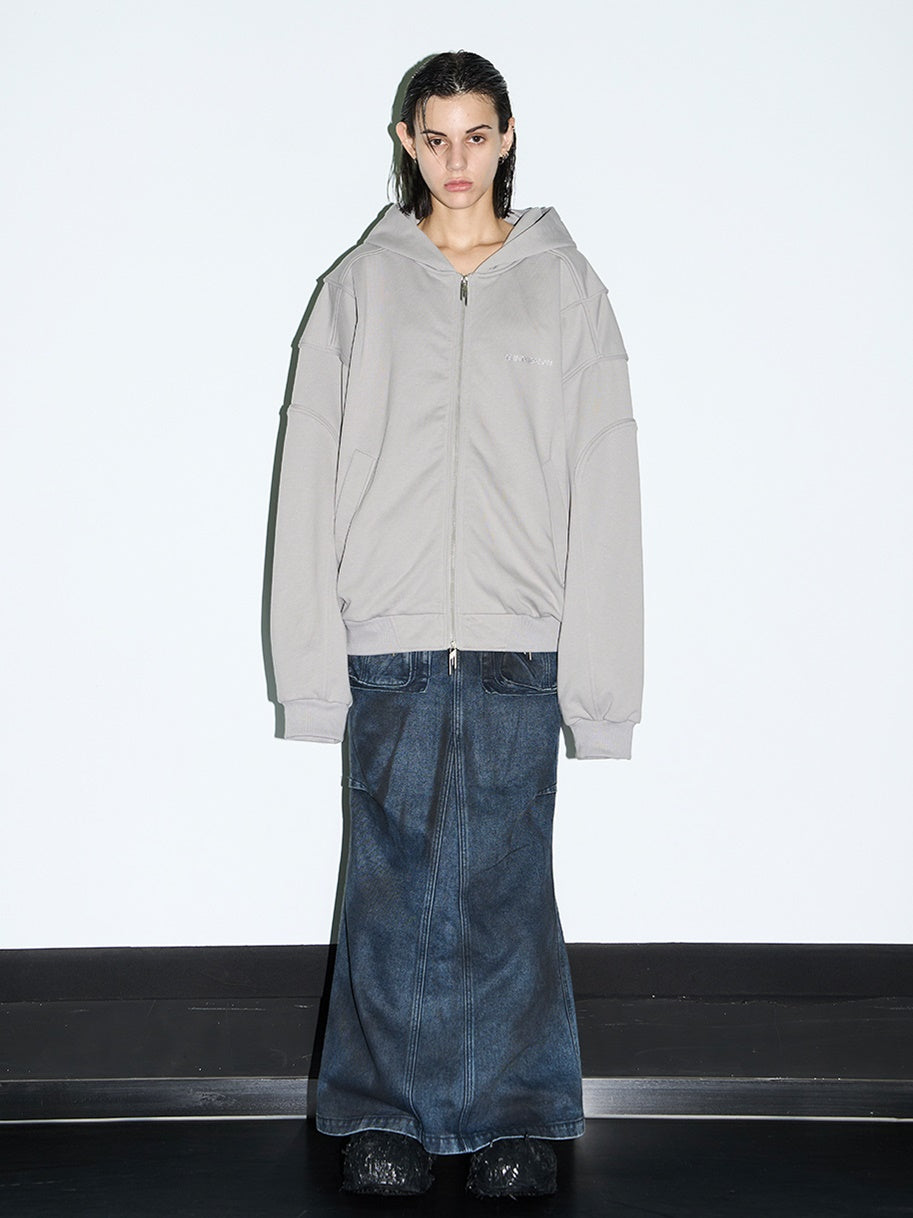 Double-Zip Hoodie Oversize Casual