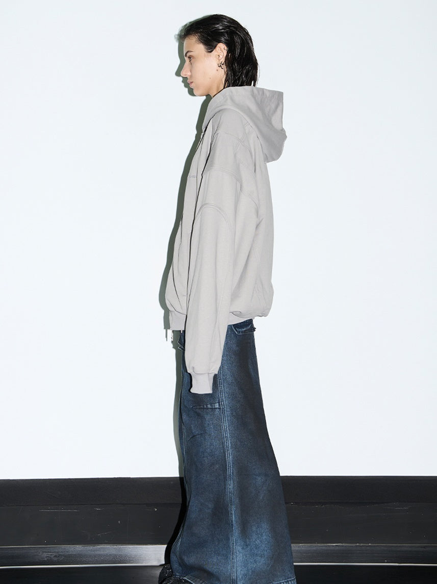Double-Zip Hoodie Oversize Casual