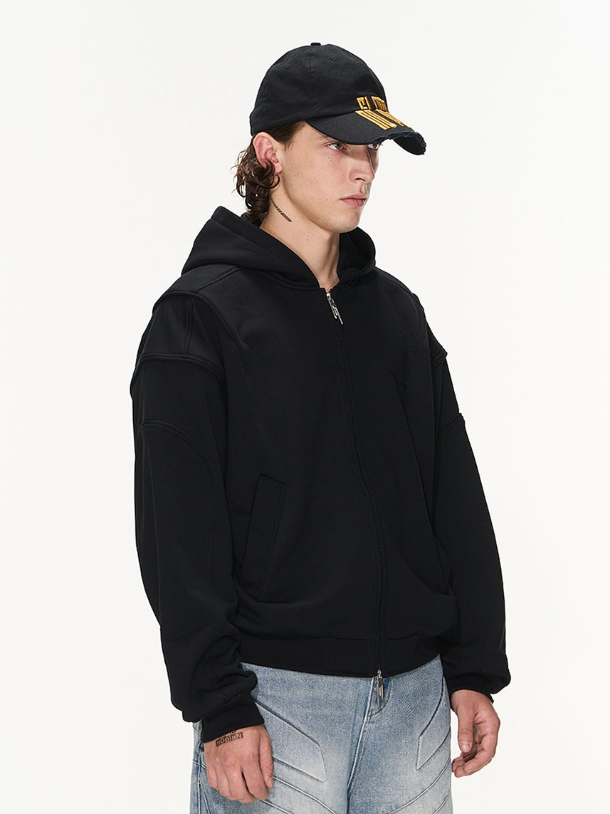 Double-Zip Hoodie Oversize Casual