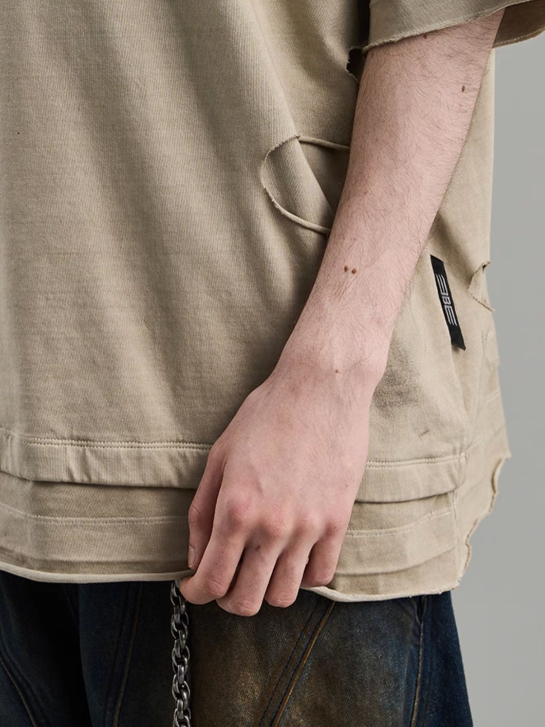 Damage Vintage Oversize Fake-Layered T-Shirt