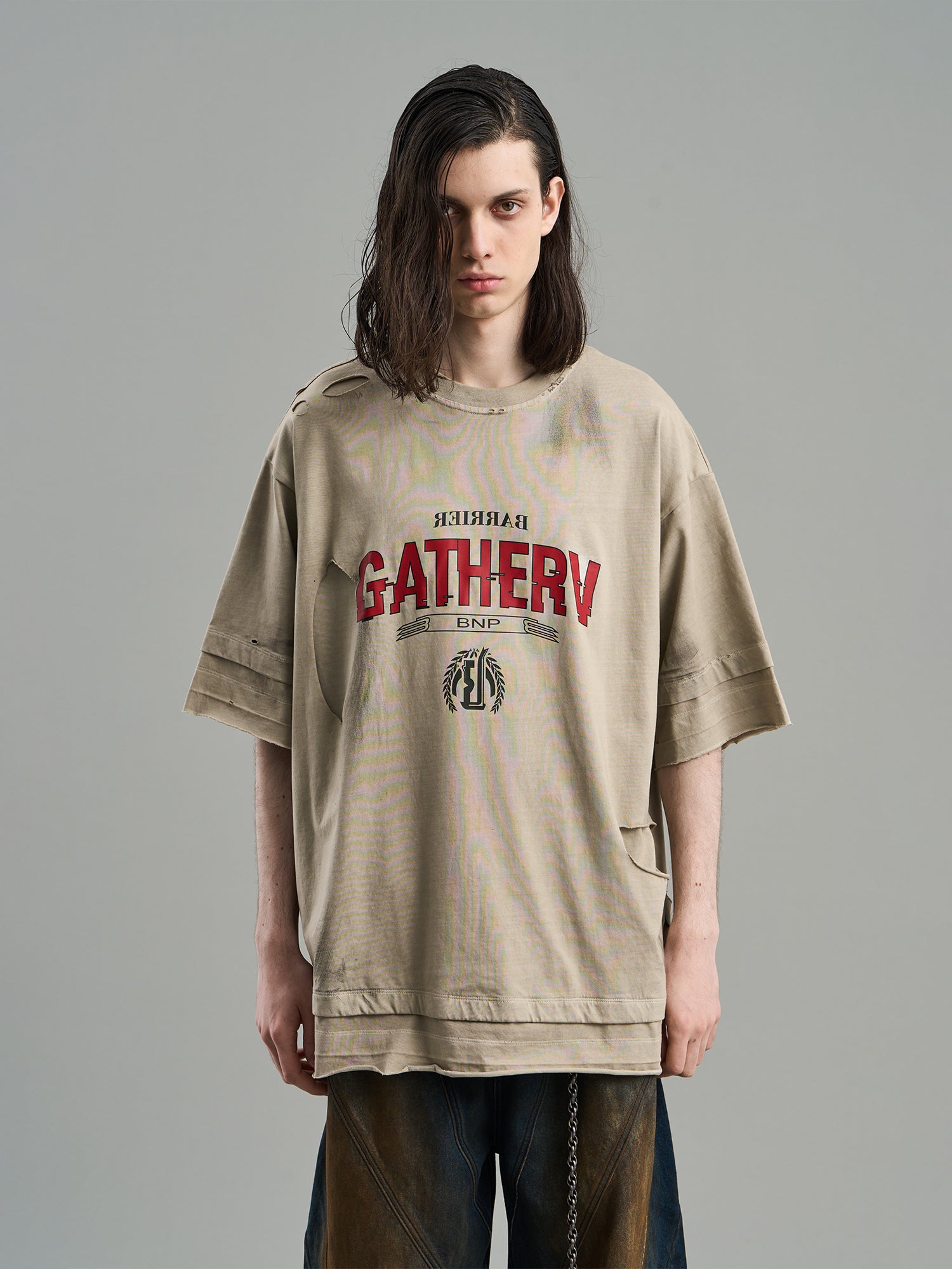 Damage Vintage Oversize Fake-Layered T-Shirt