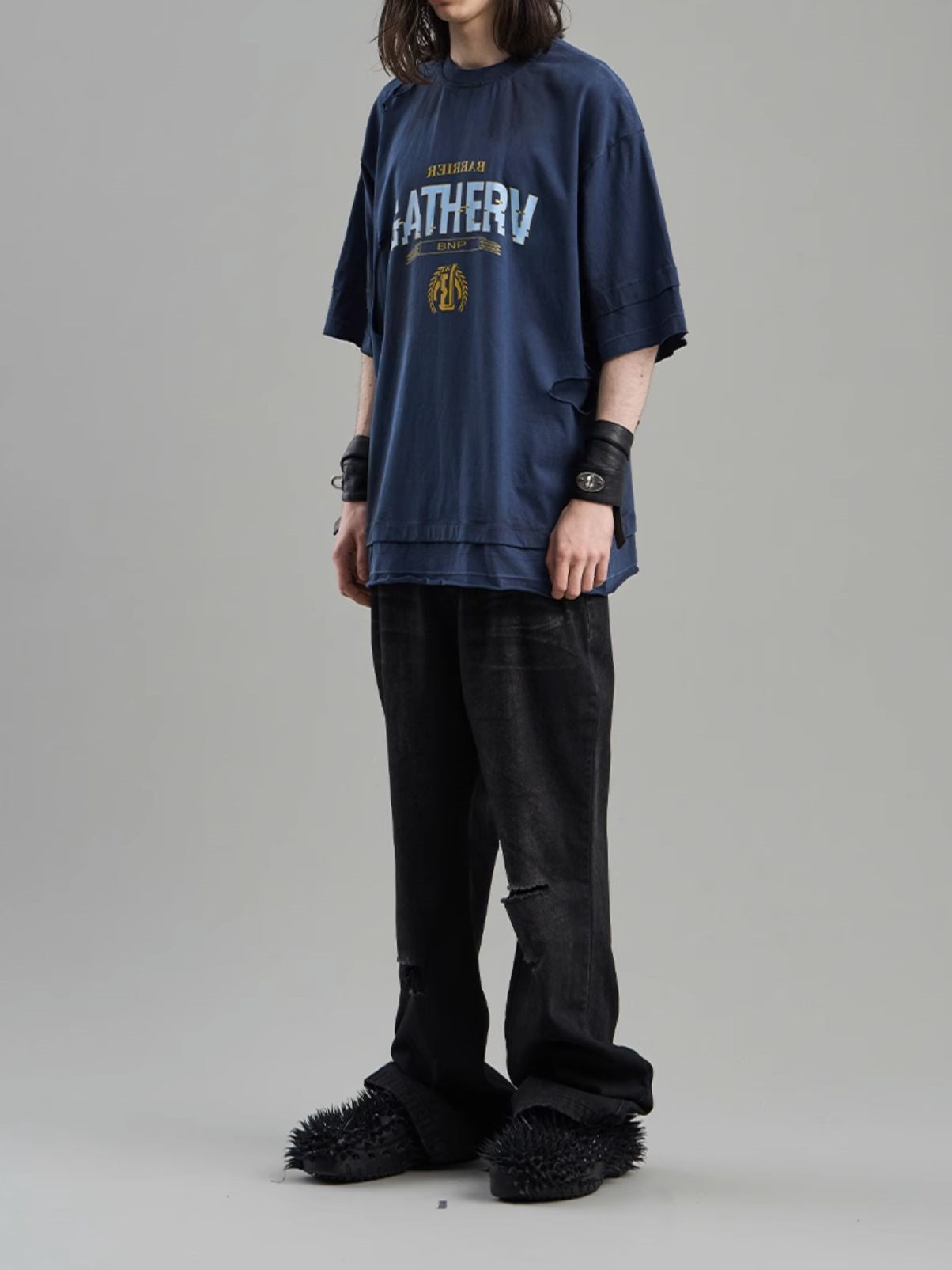 Damage Vintage Oversize Fake-Layered T-Shirt