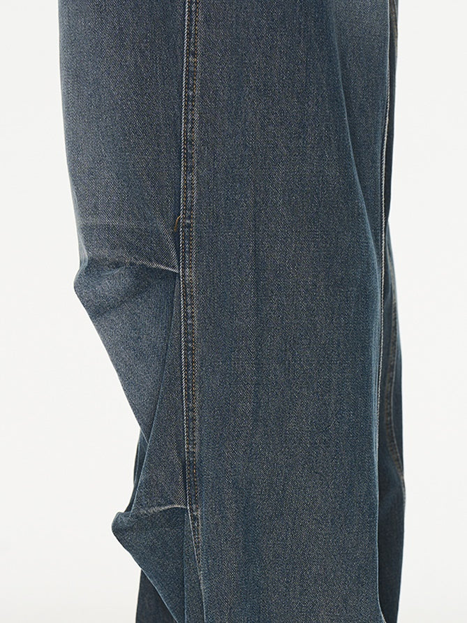Denim Wide Pocket Straight Pants