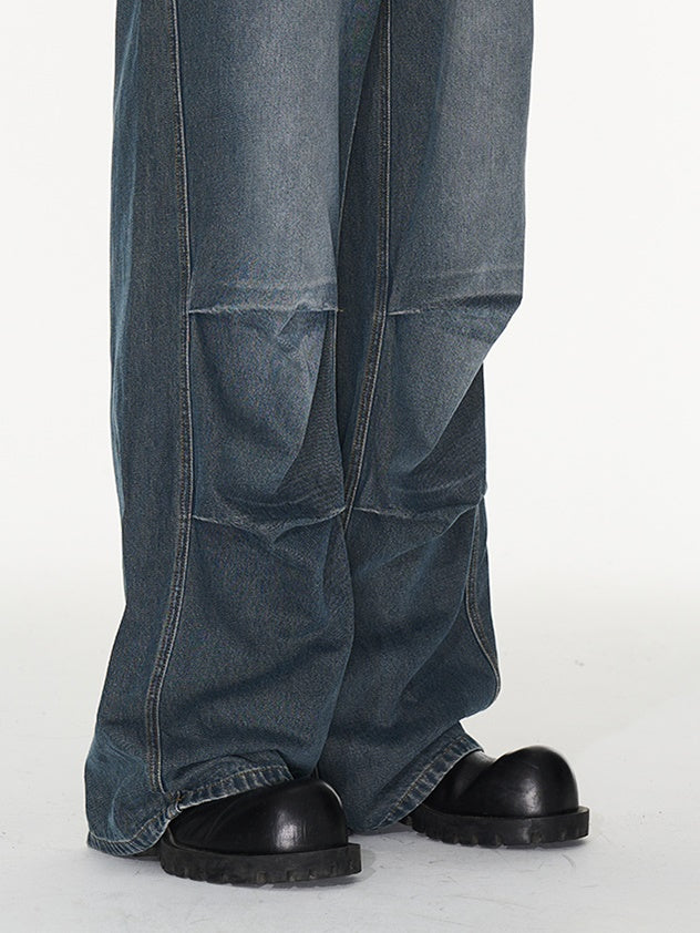 Denim Wide Pocket Straight Pants