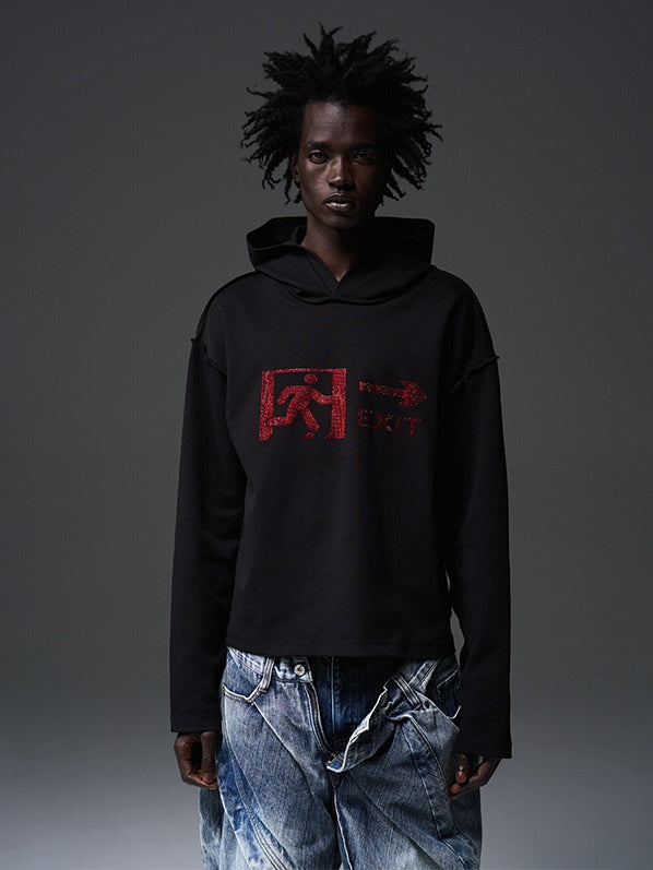 Exit Logo Hoodie Casual Sweat Parka