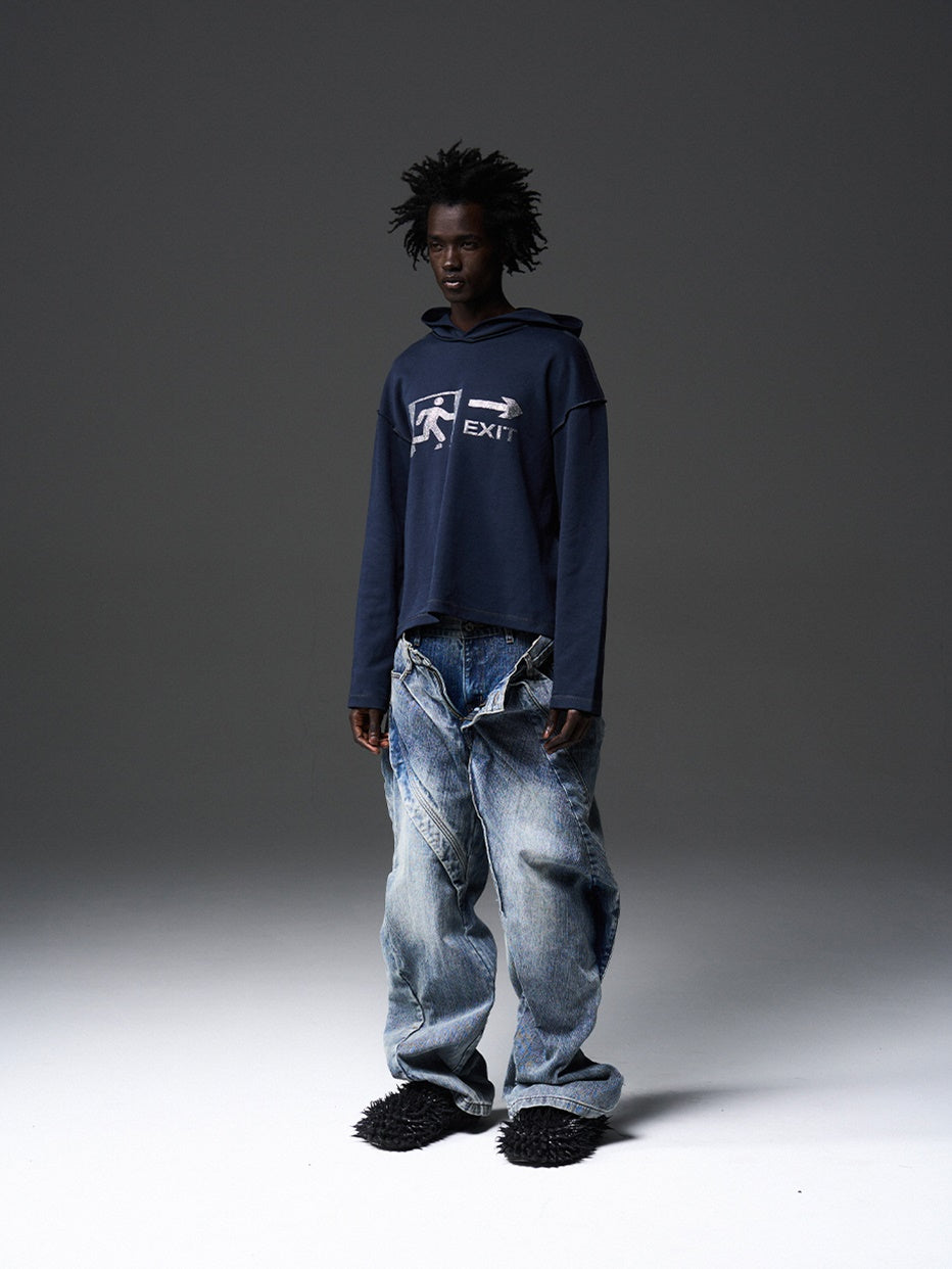 Exit Logo Hoodie Casual Sweat Parka