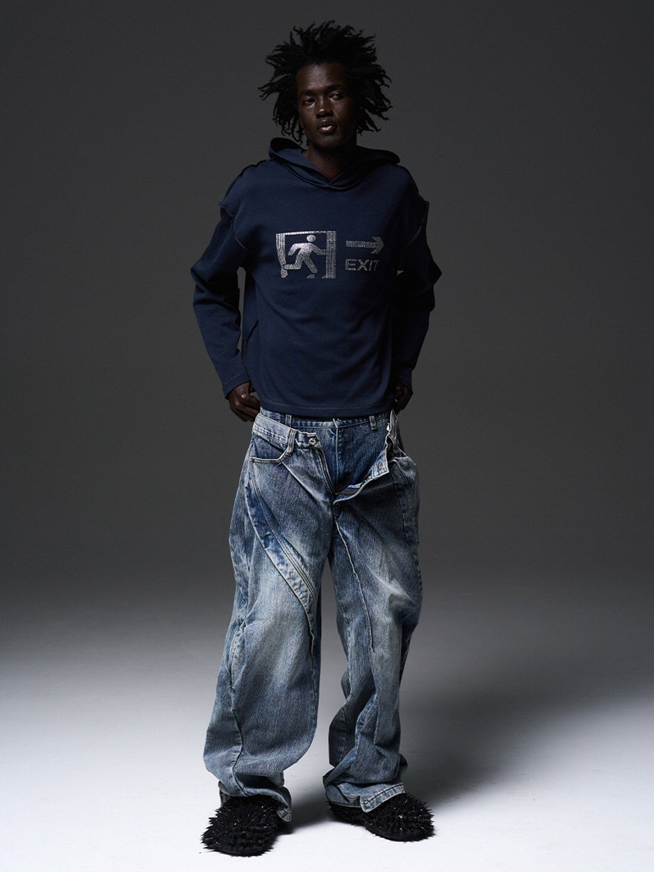 Exit Logo Hoodie Casual Sweat Parka