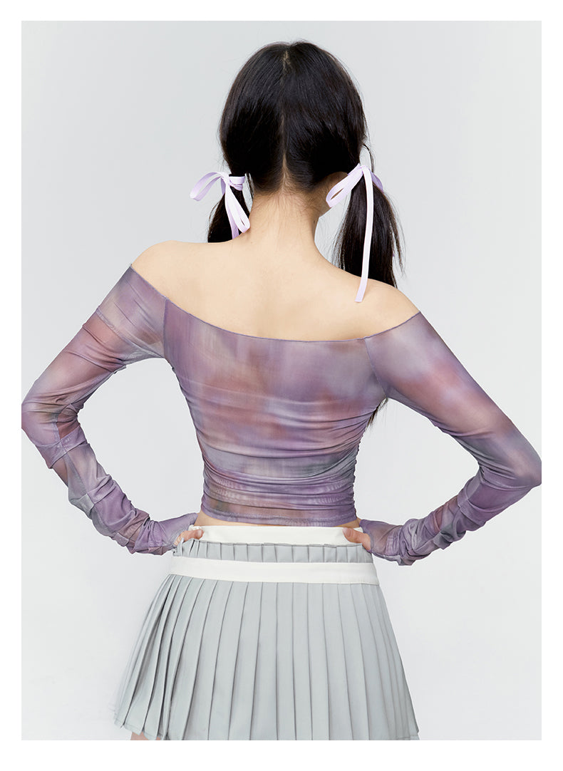 Sheer Thin Off-Shoulder Tight Cutsew