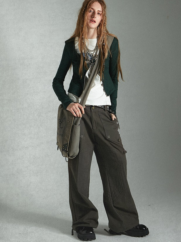 소형 짧은 국경 니트 가디건