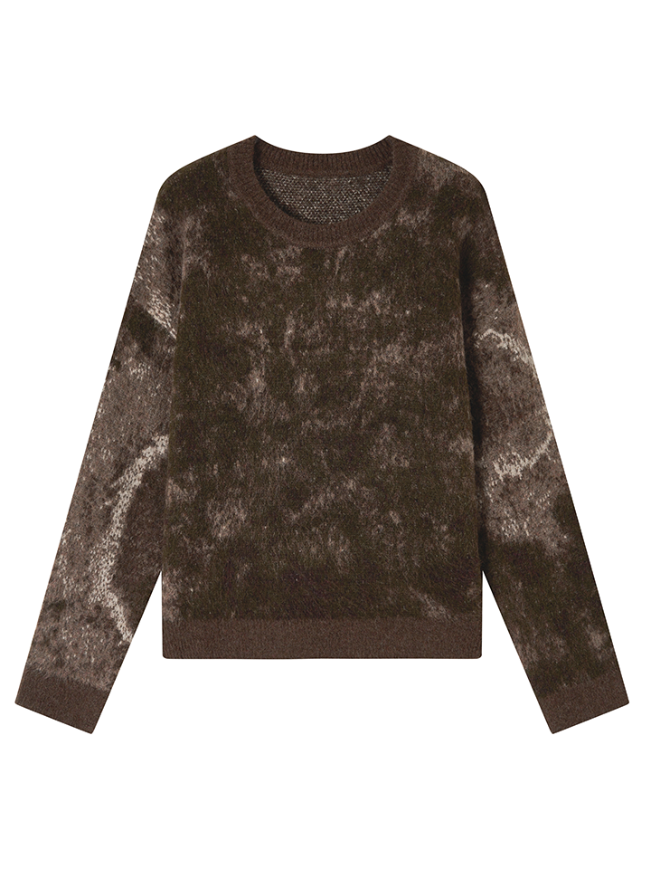 Tie-Dye-Crew-Hals Retro Oversize Strick