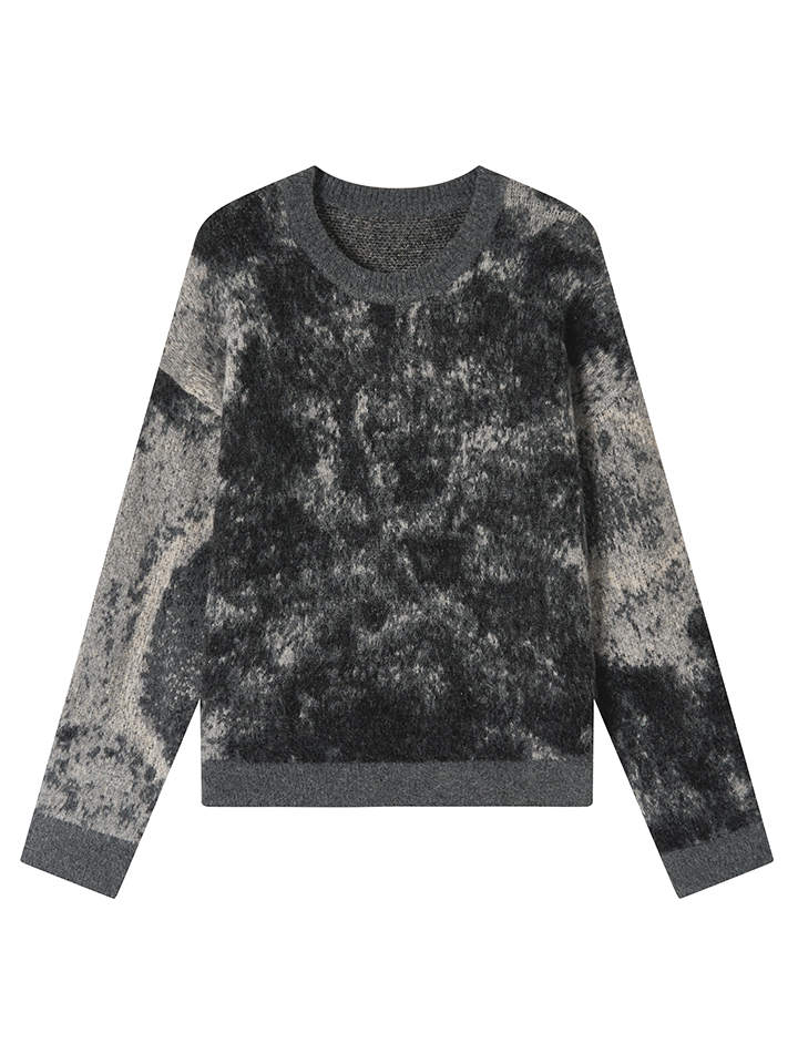 Tie-Dye-Crew-Hals Retro Oversize Strick