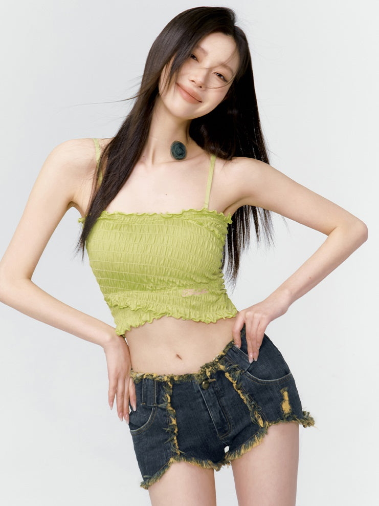 Dehnen Sie Tigth-Frill 2way Bare-Top-Camisol