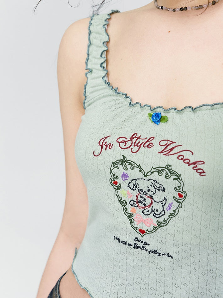 Mellow Heart Cropped Tank-Top