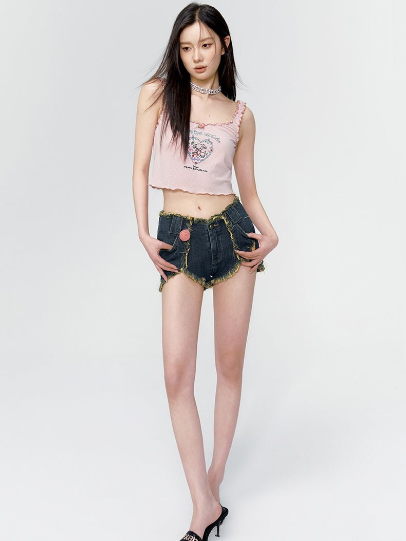 Mellow Heart Cropped Tank-Top