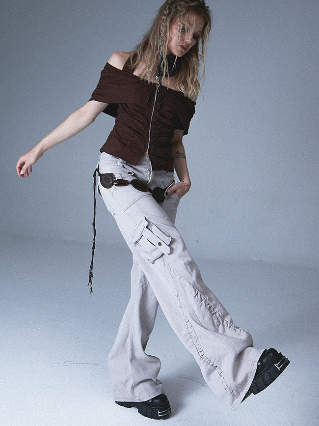 Wide-LEG LOOSE CASUAL WORK-PANTS