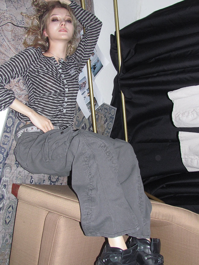 Wide-LEG LOOSE CASUAL WORK-PANTS