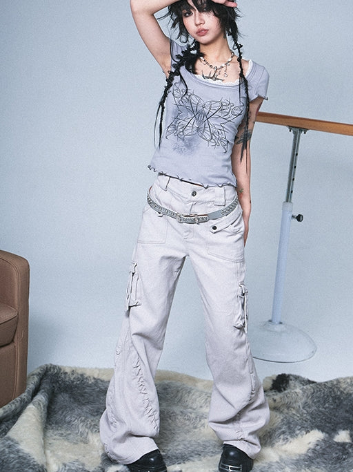 Wide-LEG LOOSE CASUAL WORK-PANTS