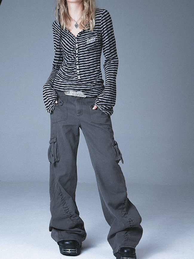 Wide-LEG LOOSE CASUAL WORK-PANTS