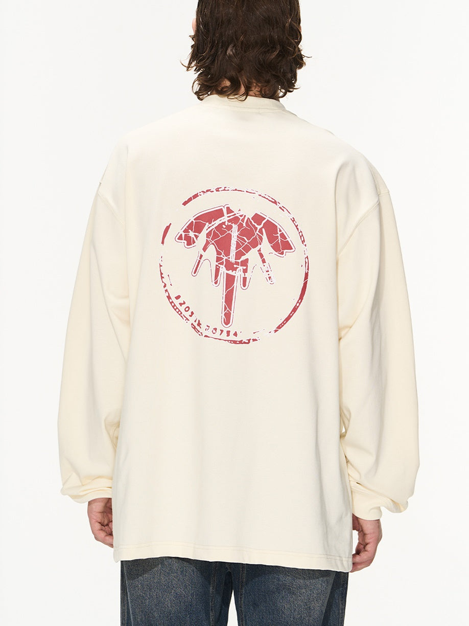 Back-Print Casual Sweat Pullover