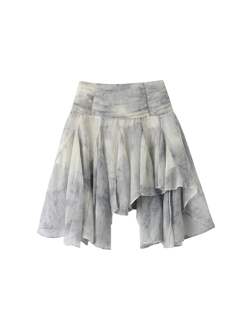Tie-Dye Modest Chic Ciffon Tops & Mini-Skirt Set-Up