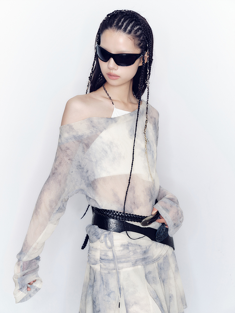 Tie-Dye Modest Chic Ciffon Tops & Mini-Skirt Set-Up