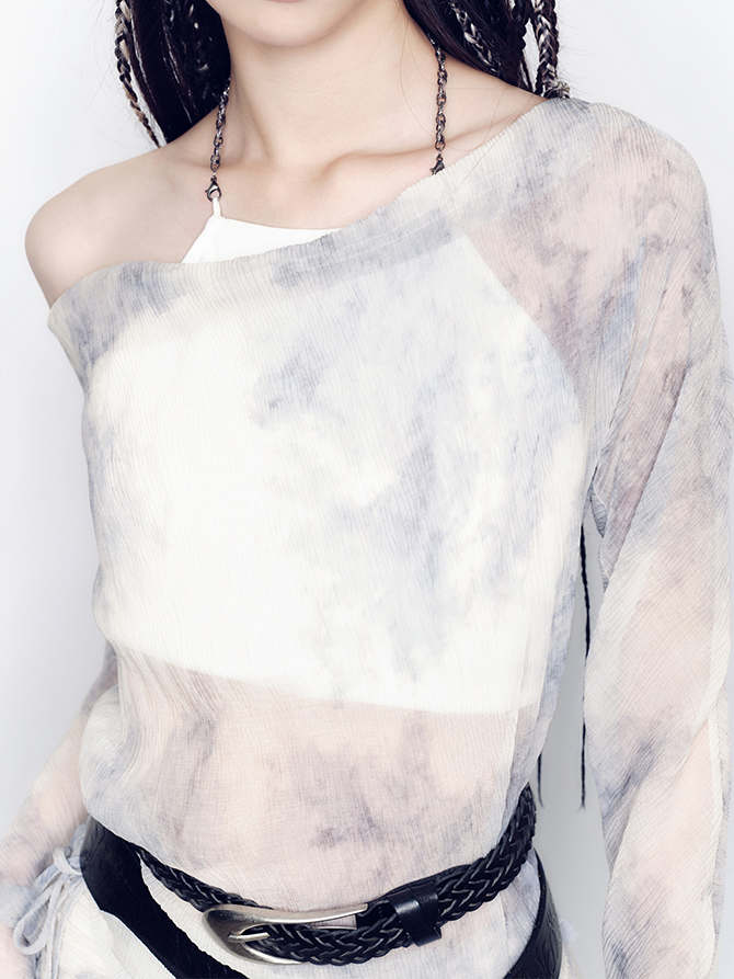 Tie-Dye Modest Chic Ciffon Tops & Mini-Skirt Set-Up