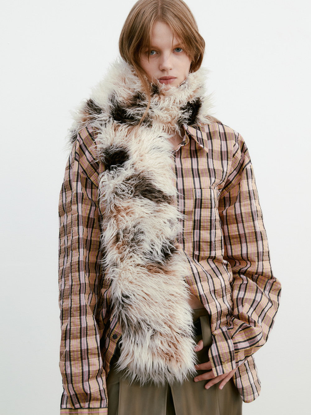 Unisex Volume-Fur Retro Long Muffler