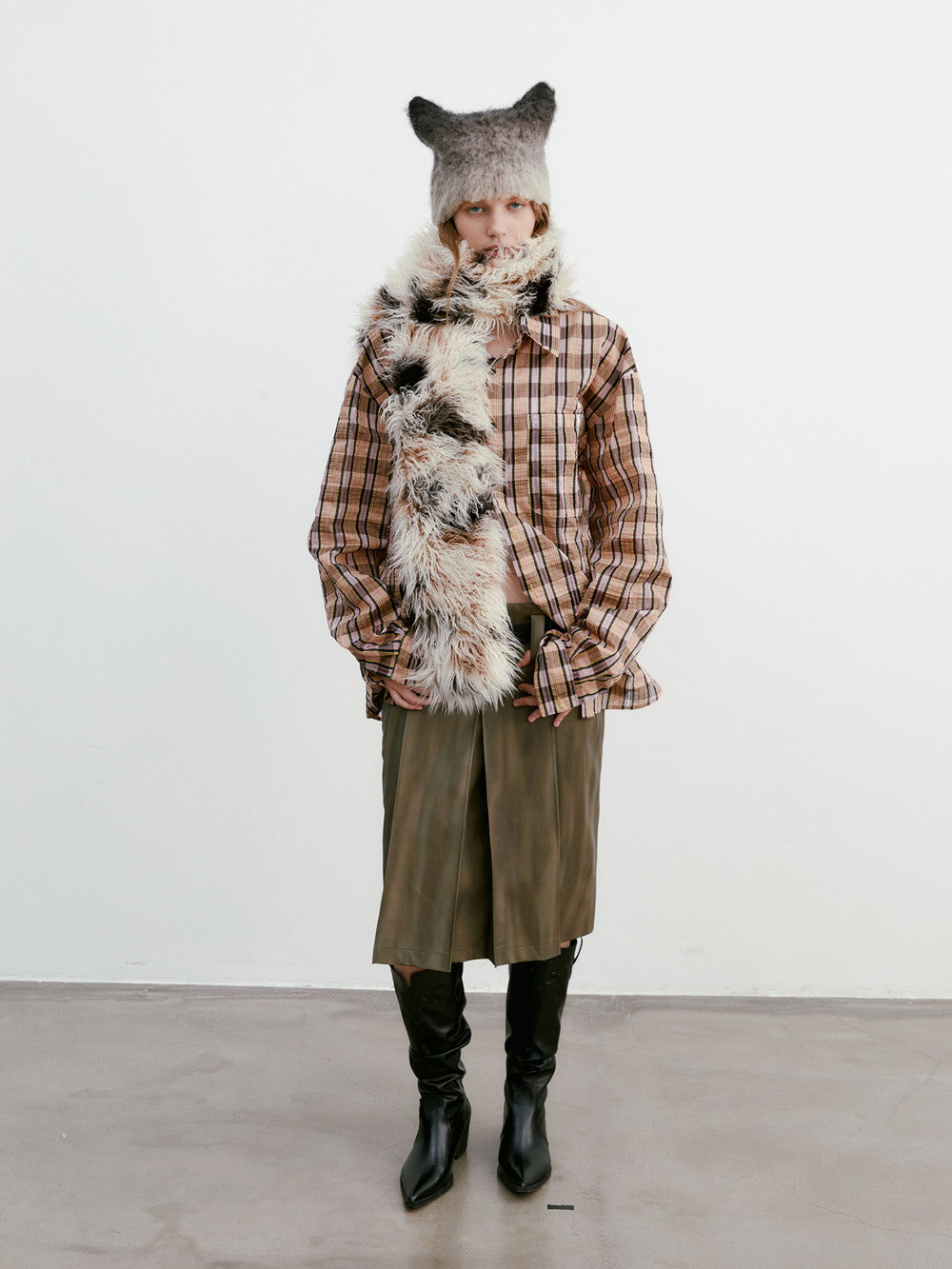 Unisex Volume-Fur Retro Long Muffler