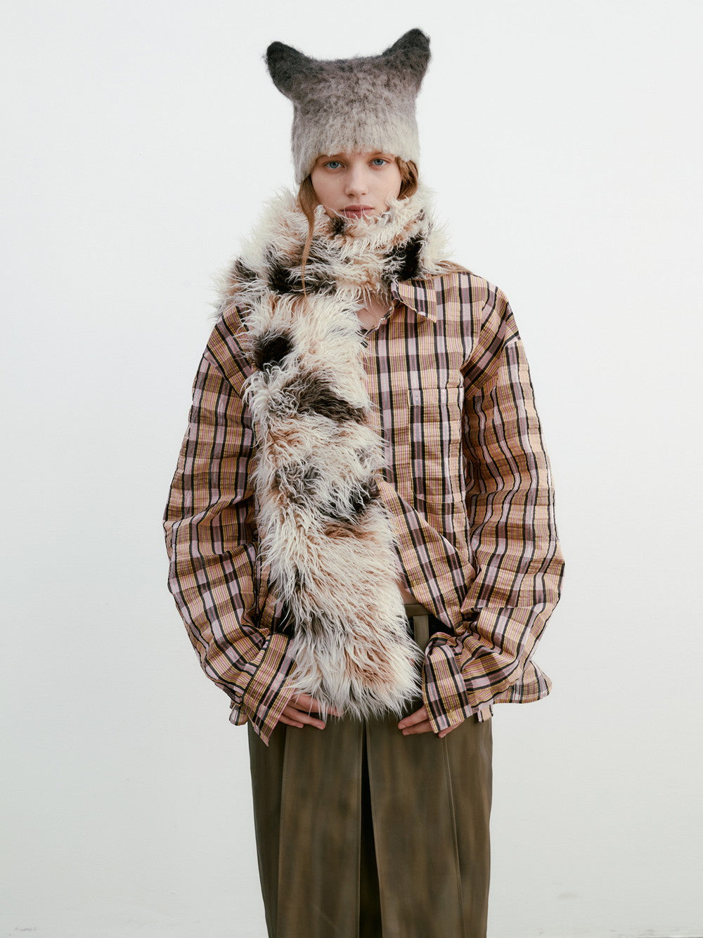 Unisex Volume-Fur Retro Long Muffler