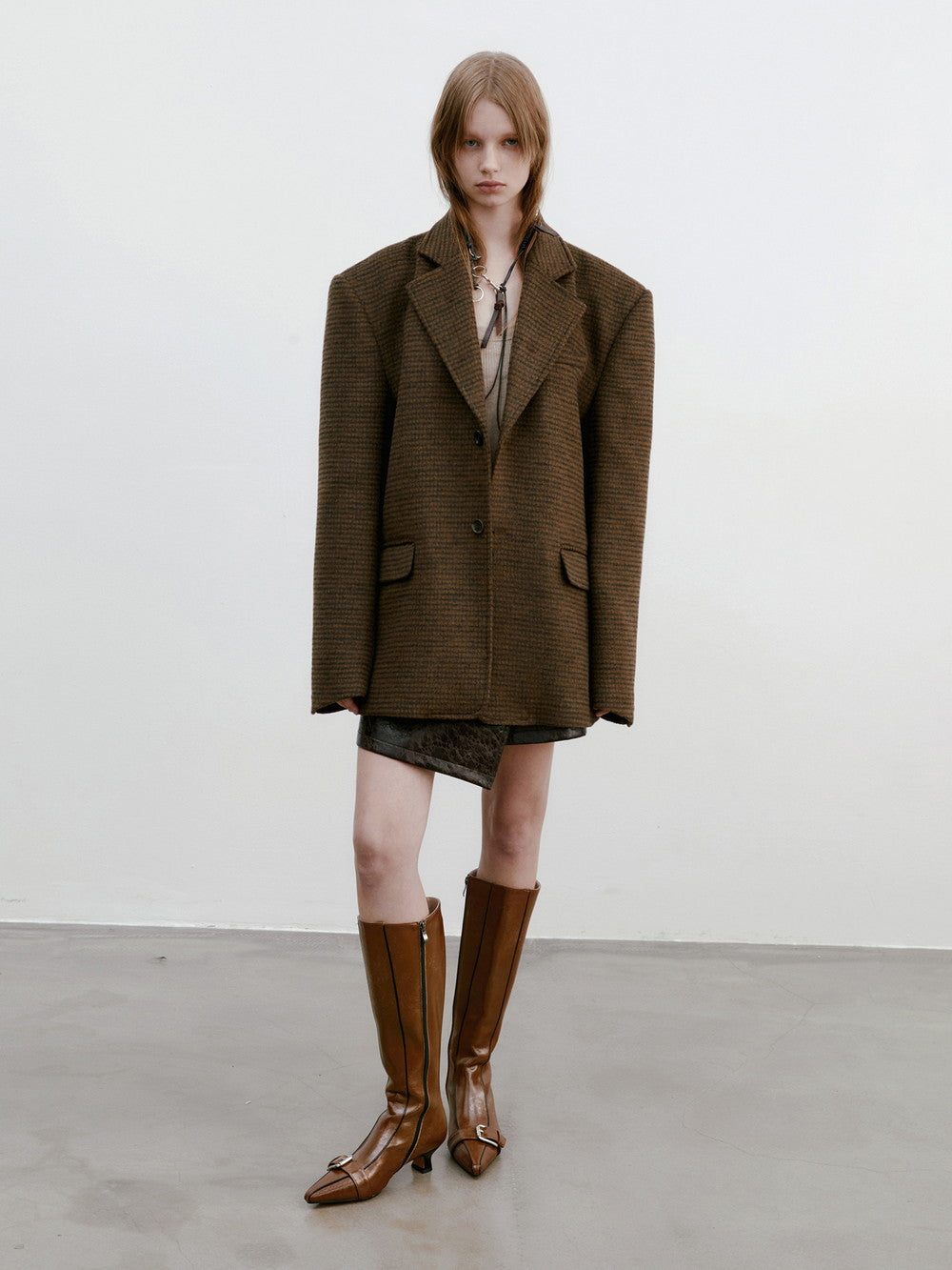 Unisex Set-Up Suit Simple Wool Retro Jacket&Long-Skirt