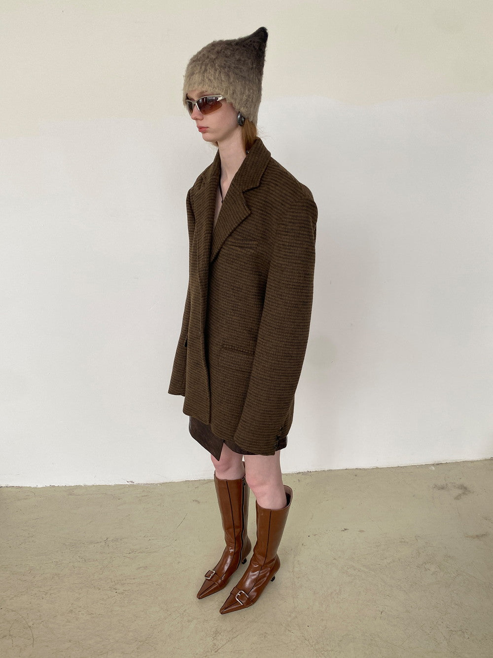 Unisex Set-Up Suit Simple Wool Retro Jacket&Long-Skirt