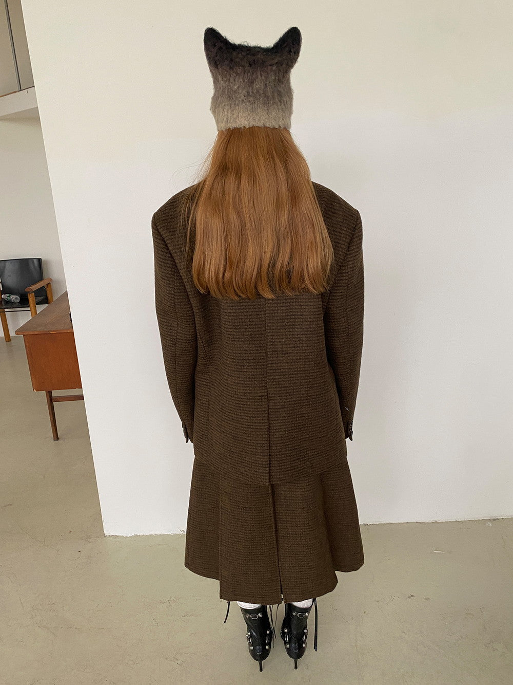 Unisex Set-Up Suit Simple Wool Retro Jacket&Long-Skirt