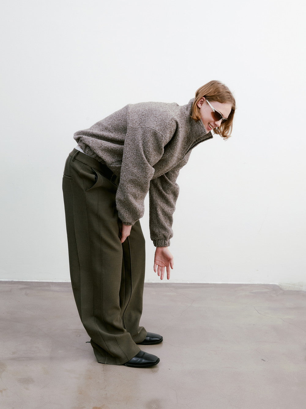 Unisex Wool Knit Plain Simple Retro Jacket&Long-Skirt