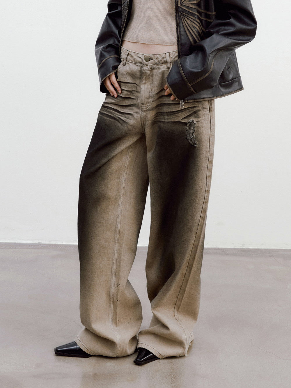 Faded Denim Nichi Loosevintage Wide-Pants