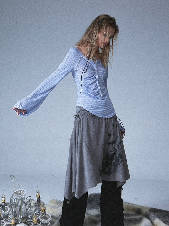 국경 캐주얼 느슨한 얇은 니트