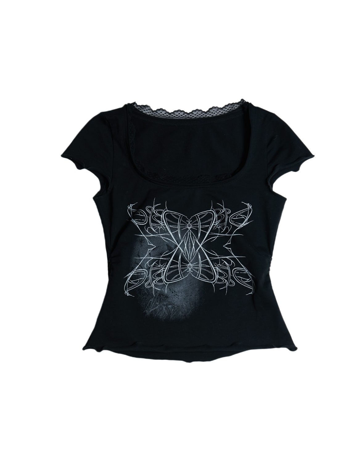 Mellow Lace U-neck Slim T-shirt